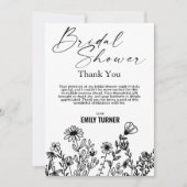 Wildblume Brautparty Dankeschön Karte (Vorderseite)