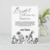 Wildblume Brautparty Dankeschön Karte (Stehend Vorderseite)