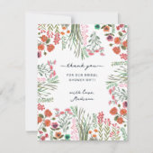 Wildblume Brautparty Dankeskarte (Vorderseite)