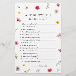 Wildblume Brautparty, der die Braut am besten kenn