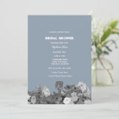 Wildblume Brautparty Dusty Blue Floral Wedding Einladung (Stehend Vorderseite)