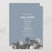 Wildblume Brautparty Dusty Blue Floral Wedding Einladung (Vorne/Hinten)