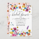 Wildblume Brautparty Einladung (Vorne/Hinten)