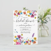 Wildblume Brautparty Einladung (Stehend Vorderseite)