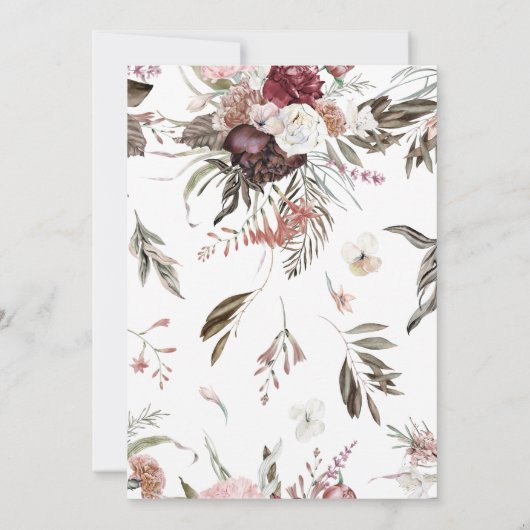 Wildblume Brautparty Einladung (Rückseite)