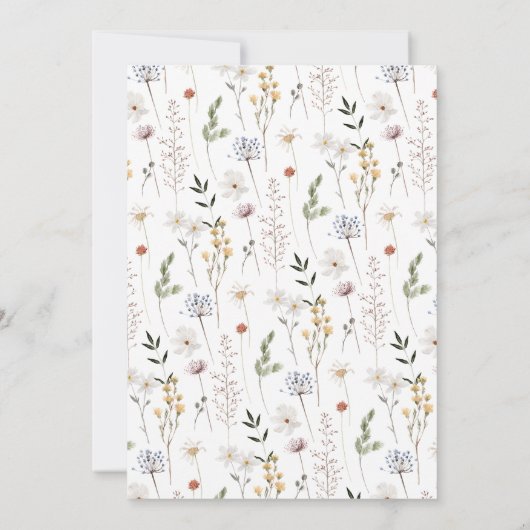 Wildblume Brautparty Einladung (Rückseite)