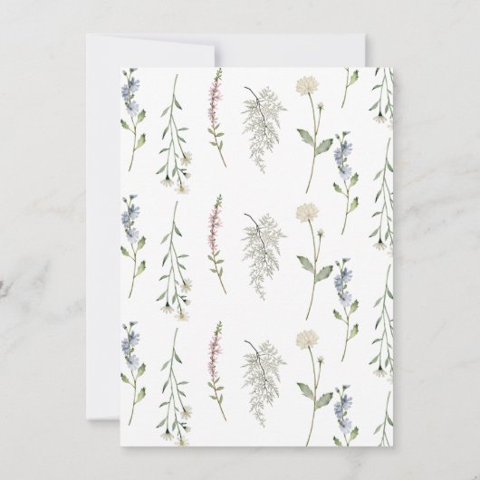 Wildblume Brautparty Einladung (Rückseite)