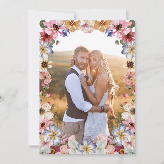 Wildblume Brautparty Einladung (Rückseite)