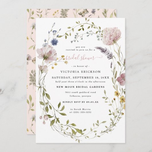 Wildblume | BRAUTPARTY Einladung (Vorne/Hinten)