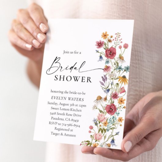 Wildblume Brautparty Einladung