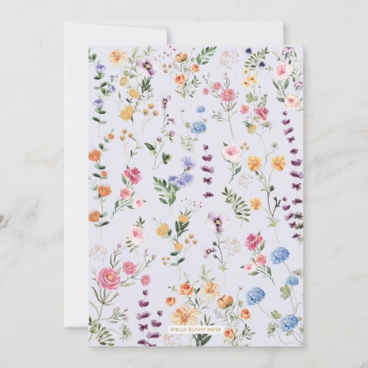 Wildblume Brautparty Einladung (Rückseite)