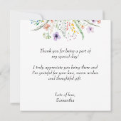 Wildblume Brautparty Flat Vielen Dank Mitteilungskarte (Rückseite)