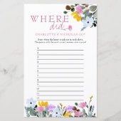 Wildblume Brautparty Game, wo sind sie gegangen? (Vorderseite)