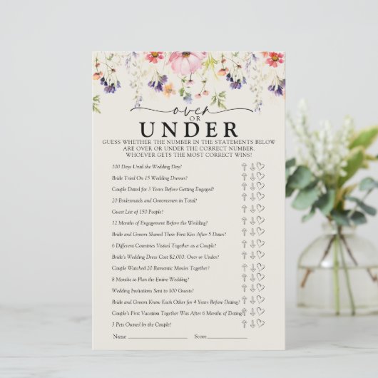 Wildblume Brautparty Games (Stehend Vorderseite)