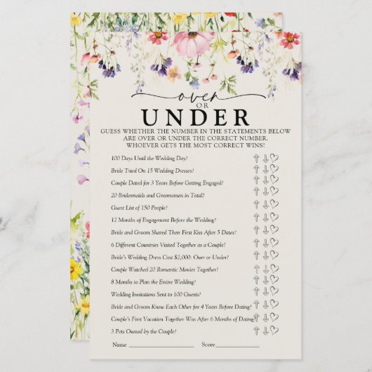 Wildblume Brautparty Games (Vorne/Hinten)