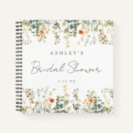 Wildblume Brautparty Gästebuch Notizblock