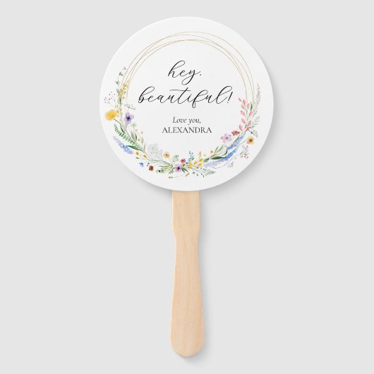 Wildblume Brautparty Gefallen Fächer (Vorderseite)