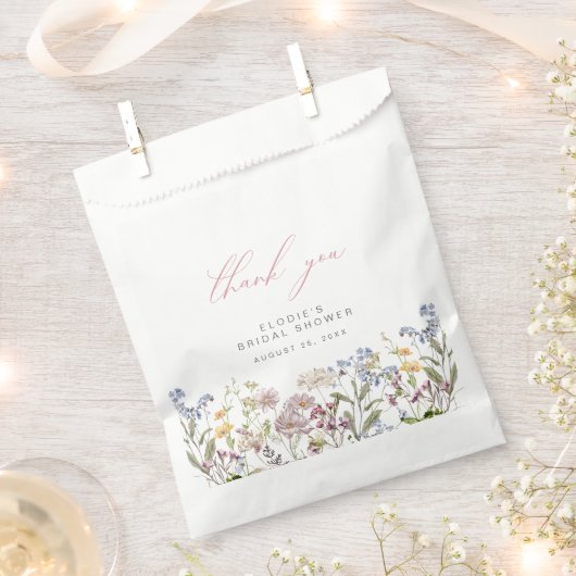 Wildblume Brautparty Gefallen Taschen Blumenrosa Geschenktütchen (Ausgeschnitten)