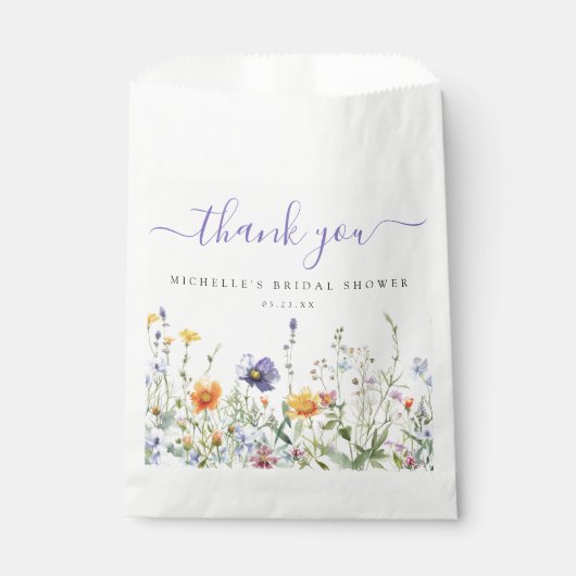 Wildblume Brautparty Geschenktütchen (Vorderseite)