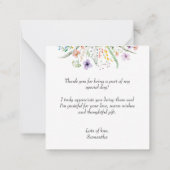 Wildblume Brautparty Haushalt Vielen Dank Mitteilungskarte (Rückseite)