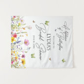 Wildblume Brautparty Hintergrund Wandteppich (Vorderseite (Horizontal))