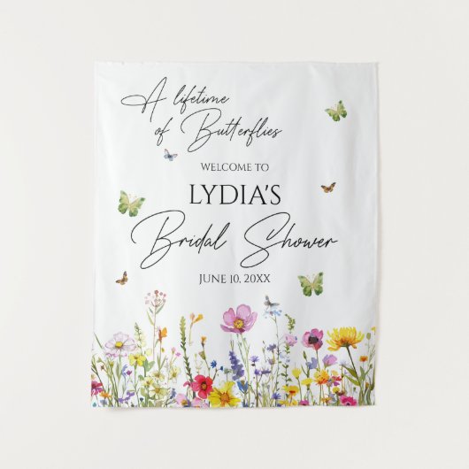 Wildblume Brautparty Hintergrund Wandteppich (Vorderseite)