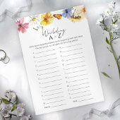 Wildblume Brautparty Hochzeit A-Z Game Card Einladung