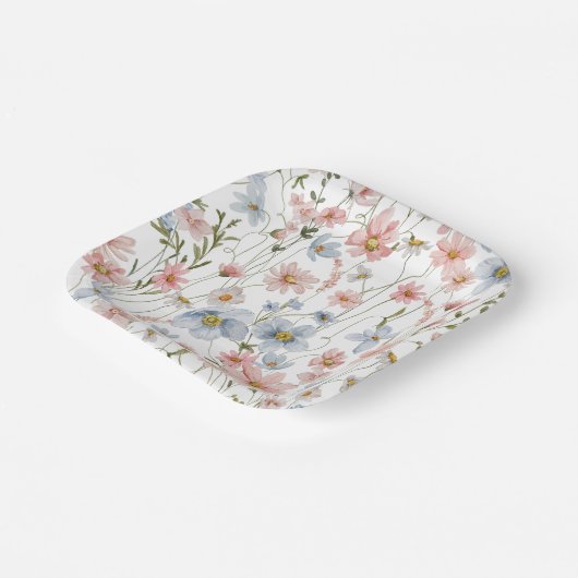 Wildblume Brautparty im Blumengarten Pappteller (Gewinkelt)