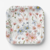 Wildblume Brautparty im Blumengarten Pappteller (Vorderseite)