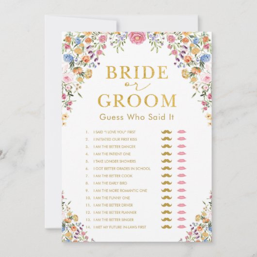 Wildblume-Brautparty-Karte Einladung (Vorderseite)