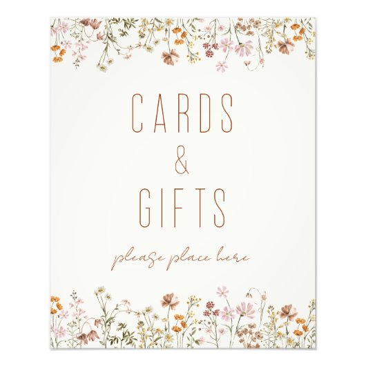 Wildblume Brautparty Karten und Geschenke Fotodruck (Vorne)