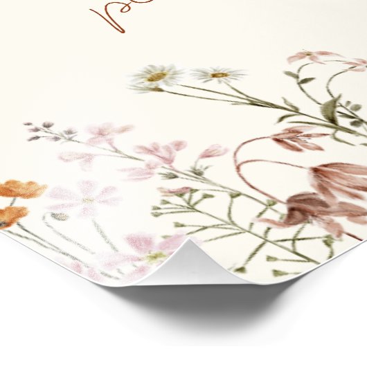 Wildblume Brautparty Karten und Geschenke Fotodruck (Ecke)