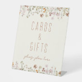 Wildblume Brautparty Karten und Geschenke Sockelschild (Vorderseite)