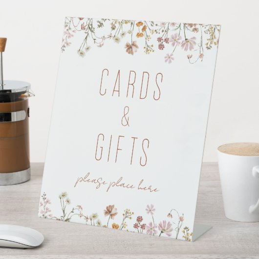 Wildblume Brautparty Karten und Geschenke Sockelschild (In Situ)