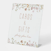 Wildblume Brautparty Karten und Geschenke Sockelschild (Vorderseite)