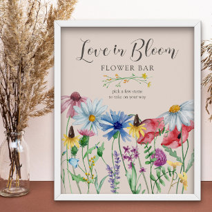 Wildblume Brautparty Liebe in Bloom Blume Bar Poster