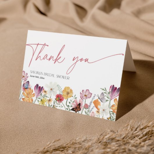 Wildblume Brautparty Liebe in Bloom Vielen Dank Dankeskarte