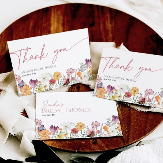 Wildblume Brautparty Liebe in Bloom Vielen Dank Dankeskarte