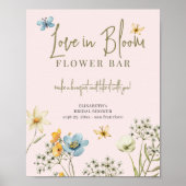 Wildblume Brautparty Liebe in Blüte Blume Bar Poster (Vorne)
