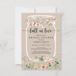 Wildblume Brautparty Mason Jar Pink Einladung