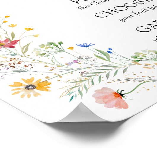 Wildblume Brautparty Mimosa Bar Poster (Ecke)