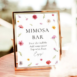 Wildblume Brautparty Mimosa Bar Poster