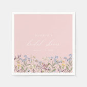Wildblume Brautparty Paper Napkins Blumenrosa Serviette (Vorderseite)