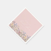 Wildblume Brautparty Paper Napkins Blumenrosa Serviette (Ecke)