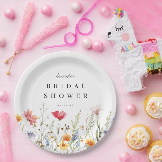 Wildblume Brautparty Papier Teller (Party)