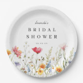 Wildblume Brautparty Papier Teller (Vorderseite)