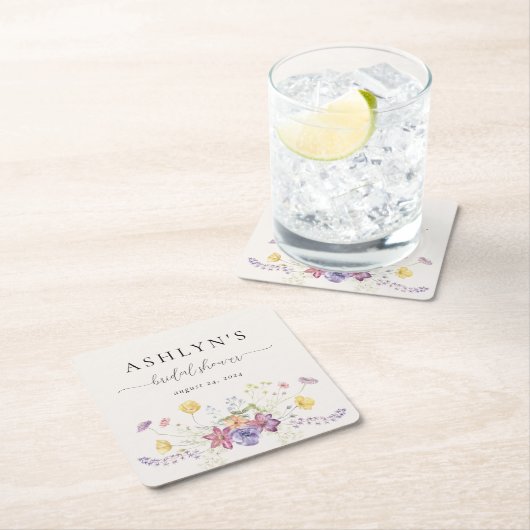 Wildblume Brautparty Papier Untersetzer (Vor Ort)