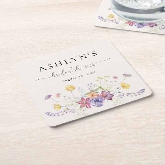 Wildblume Brautparty Papier Untersetzer (angewinkelt)