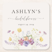 Wildblume Brautparty Papier Untersetzer (Vorderseite)