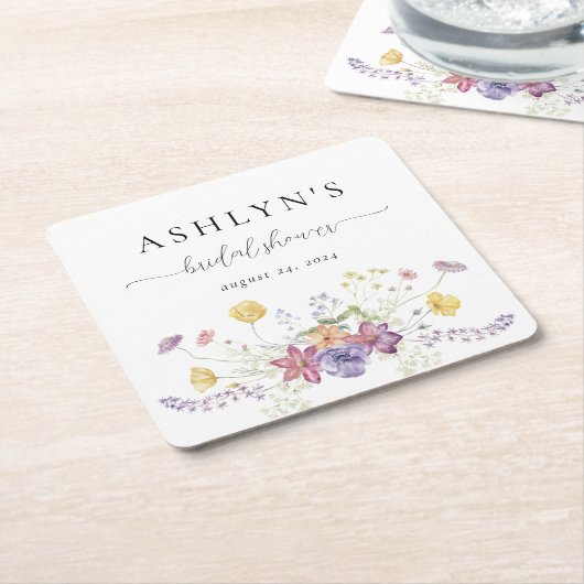 Wildblume Brautparty Papier Untersetzer (angewinkelt)